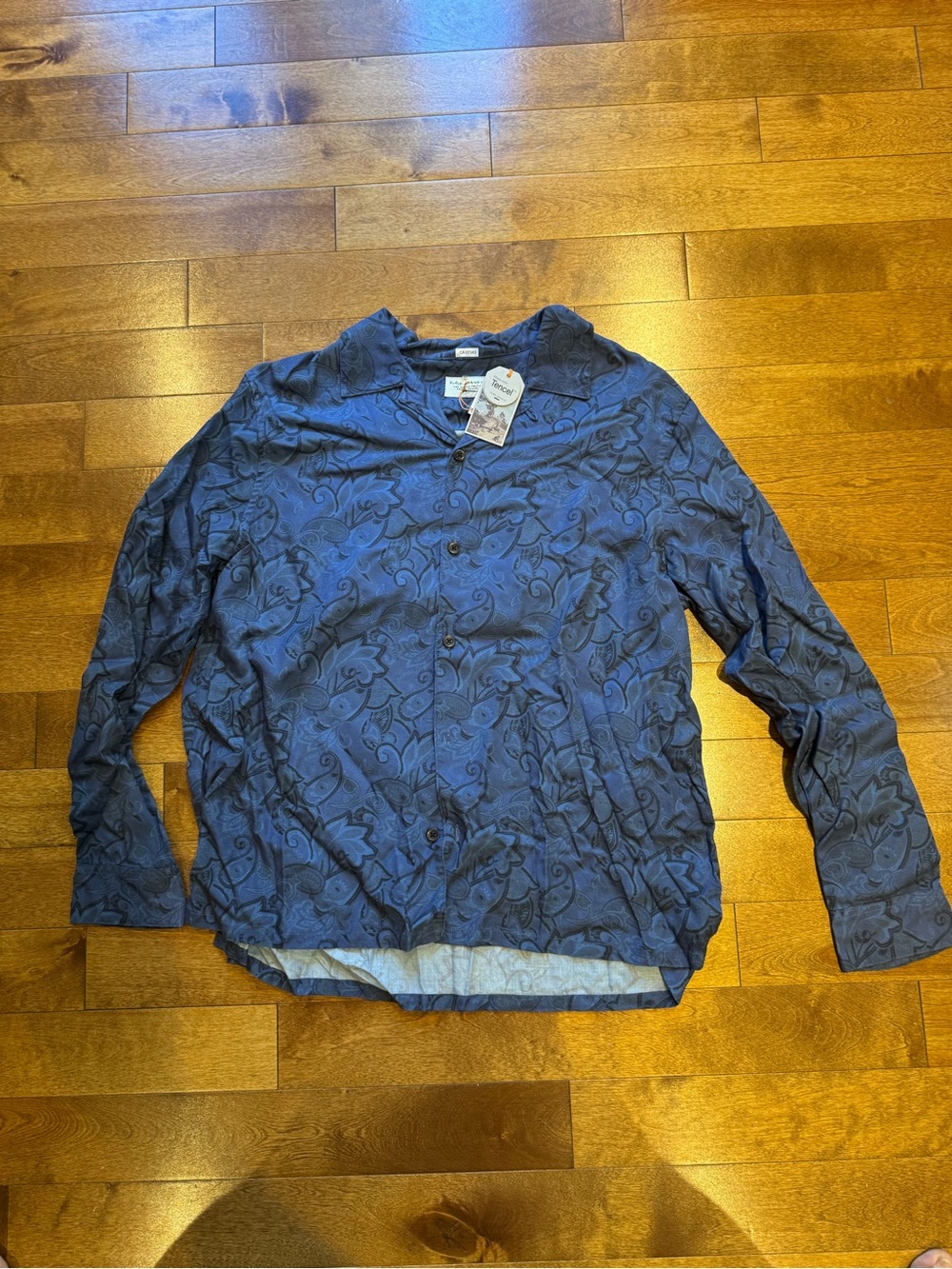 NWT- Nudie Jeans Blue Paisley Shirt